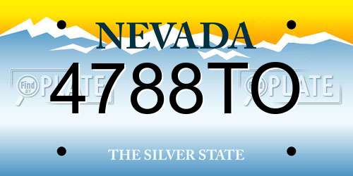 4788TO Nevada License Plate