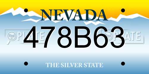 478B63 Nevada License Plate
