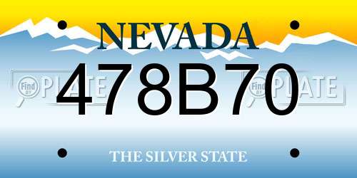 478B70 Nevada License Plate