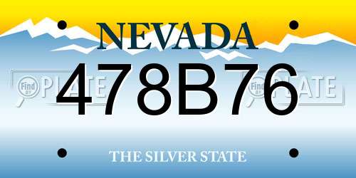 478B76 Nevada License Plate