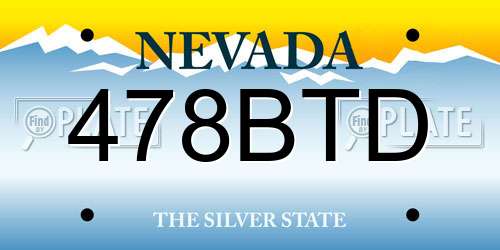478BTD Nevada License Plate