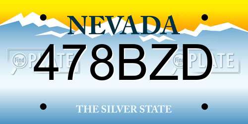 478BZD Nevada License Plate