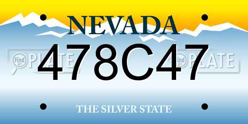 478C47 Nevada License Plate