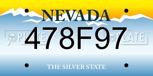 478F97 Nevada License Plate