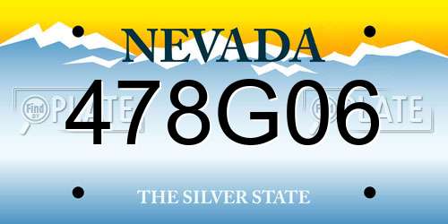 478G06 Nevada License Plate
