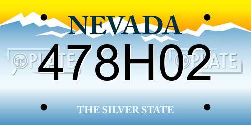 478H02 Nevada License Plate