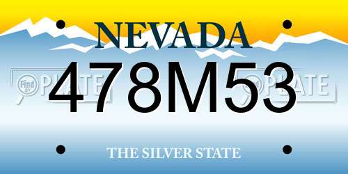 478M53 Nevada License Plate