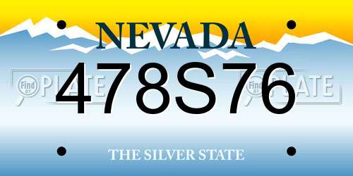 478S76 Nevada License Plate