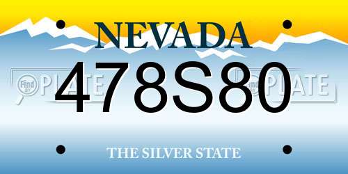 478S80 Nevada License Plate