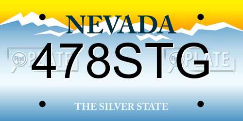 478STG Nevada License Plate