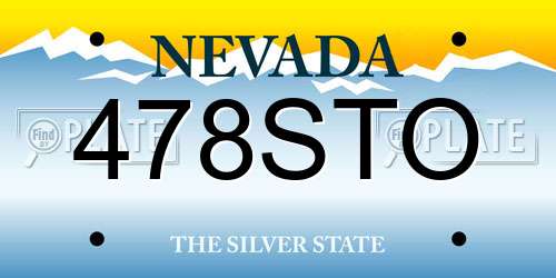 478STO Nevada License Plate