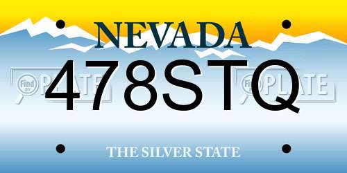478STQ Nevada License Plate