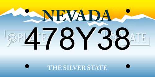 478Y38 Nevada License Plate