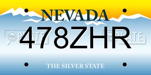 478ZHR Nevada License Plate