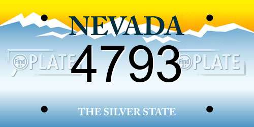 4793 Nevada License Plate
