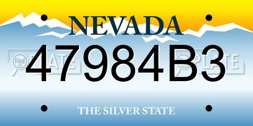 47984B3 Nevada License Plate