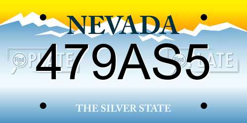 479AS5 Nevada License Plate