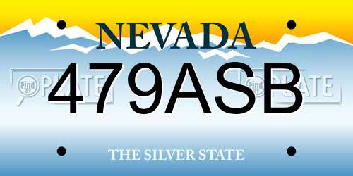 479ASB Nevada License Plate
