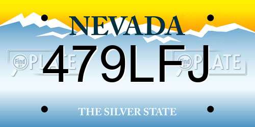 479LFJ Nevada License Plate
