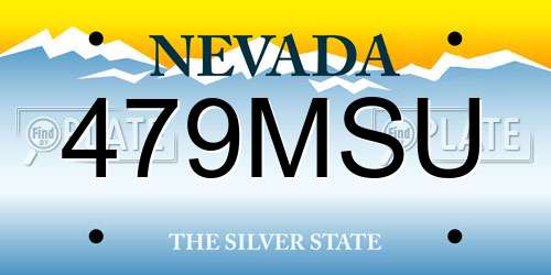 479MSU Nevada License Plate