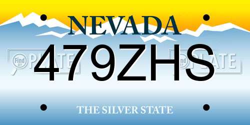 479ZHS Nevada License Plate