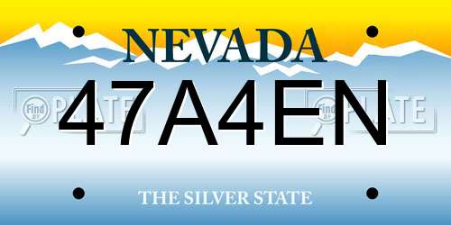 47A4EN Nevada License Plate