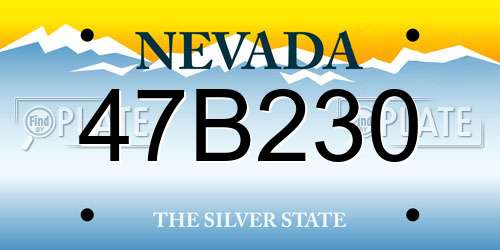 47B230 Nevada License Plate