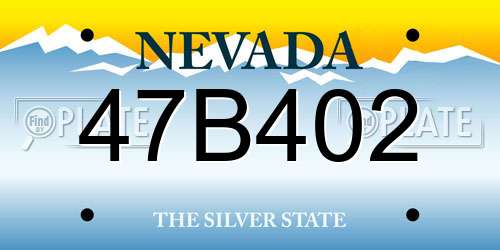 47B402 Nevada License Plate