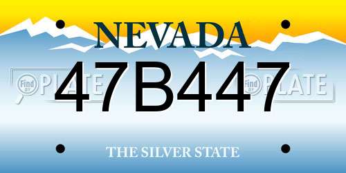 47B447 Nevada License Plate