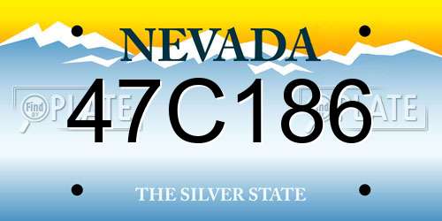 47C186 Nevada License Plate