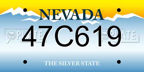 47C619 Nevada License Plate
