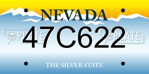 47C622 Nevada License Plate