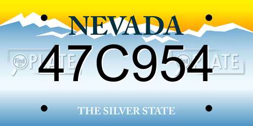 47C954 Nevada License Plate