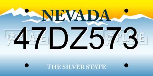 47DZ573 Nevada License Plate