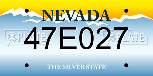 47E027 Nevada License Plate