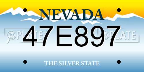 47E897 Nevada License Plate