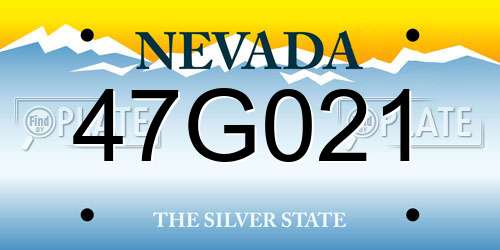 47G021 Nevada License Plate