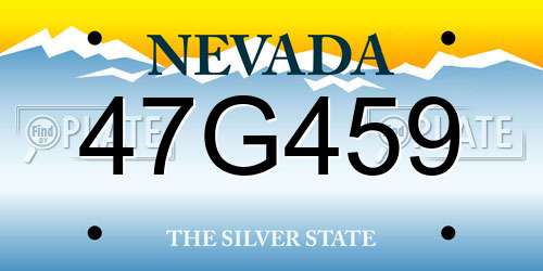 47G459 Nevada License Plate