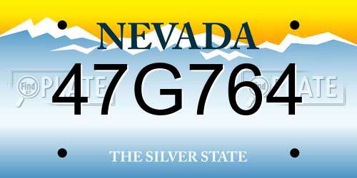 47G764 Nevada License Plate
