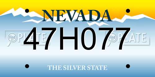 47H077 Nevada License Plate
