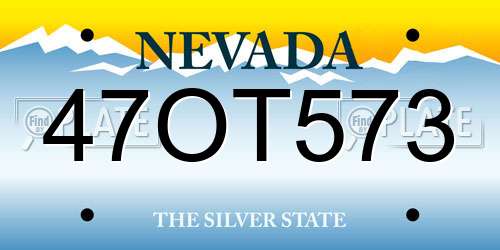 47OT573 Nevada License Plate