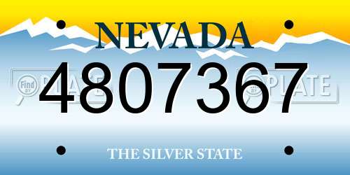 4807367 Nevada License Plate
