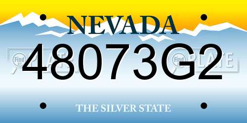 48073G2 Nevada License Plate