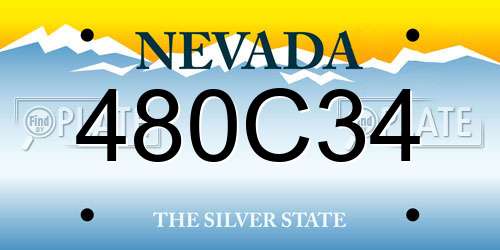 480C34 Nevada License Plate