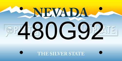 480G92 Nevada License Plate