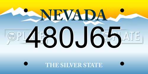 480J65 Nevada License Plate