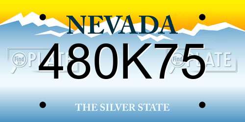480K75 Nevada License Plate