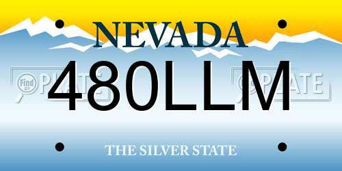 480LLM Nevada License Plate