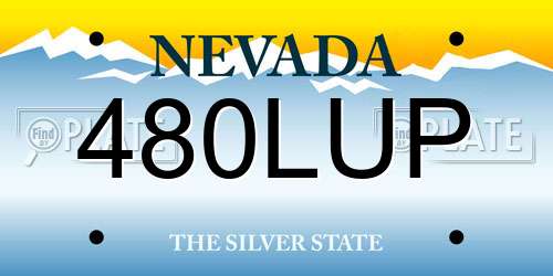 480LUP Nevada License Plate