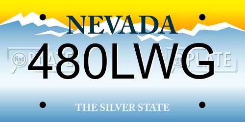 480LWG Nevada License Plate